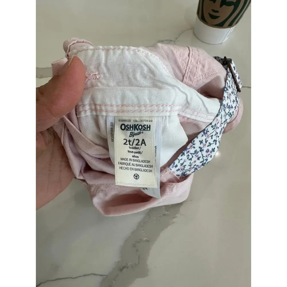 OshKosh B'gosh Pink heart Cotton Overalls Size 2T
